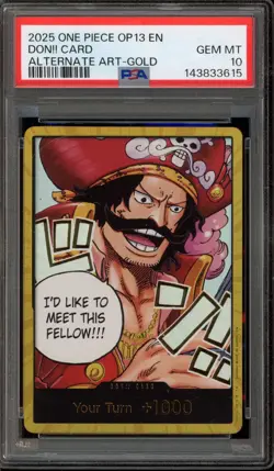 One Piece CCG Don!! Card Alternate Art Gold PSA 10 Gem Mint - Image 1