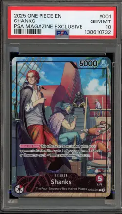One Piece CCG Shanks PSA Magazine Exclusive Promo OP09-001 PSA 10 Gem Mint - Image 1
