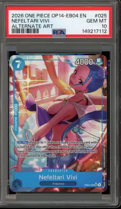 One Piece CCG Nefeltari Vivi Alternate Art EB04-025 PSA 10 Gem Mint - Image 1