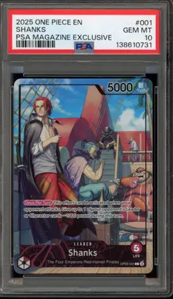 One Piece CCG Shanks PSA Magazine Exclusive Promo OP09-001 PSA 10 Gem Mint - Image 1