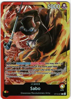 SABO (001) ST13-001 LEADER ULTRA DECK: THE THREE BROTHERS ONE PIECE NEAR MINT - Image 1