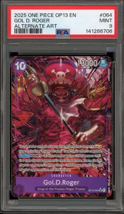 One Piece CCG Gol.D.Roger Alternate Art OP13-064 PSA 9 Mint - Image 1