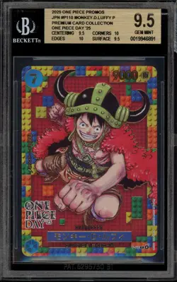 One Piece CCG Monkey.D.Luffy '25 OP Day Prem. Promo P-110 DAMAGED SLAB BGS 9.5 - Image 1