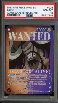 One Piece CCG Kaido Wanted Alternate Art ST04-003 PSA 10 Gem Mint - Image 1