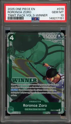 One Piece CCG Roronoa Zoro Tournament Pk. Vol. 3 Winner EB02-019 PSA 10 Gem Mint - Image 1