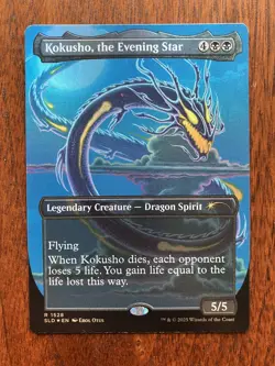 Kokusho, The Evening Star Secret Lair Devastation Dragons MTG Rainbow Foil MTG - Image 1