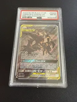 Pokemon Umbreon & Darkrai GX SM241 Black Star Promo Tag Team Card PSA 8 - Image 1