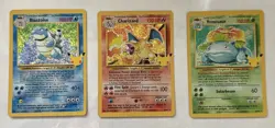 Pokemon Celebrations Big 3 Cards Charizard Blastoise Venusaur 2/102 4/102 15/102 - Image 1