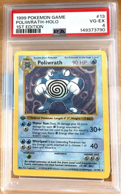 Poliwrath 1st Edition Holo Rare 1999 Pokemon TCG Base Set Card 13/102 - Image 1