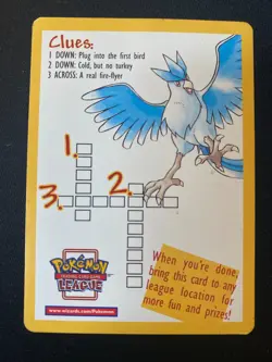 Legendary Birds Clue Card - Promo WOTC 2002 - Pokemon TCG League MP+/LP - Image 2