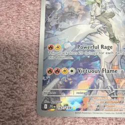 Pokemon N's Reshiram Full Art Holo Illustration Rare 130 HP SV09 167/159 Card - Image 2