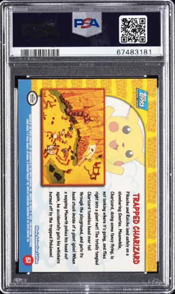 1999 TOPPS POKEMON THE MOVIE EDT TRAPPED CHARIZARD #51 MOVIE EDITION PSA 8 - Image 2