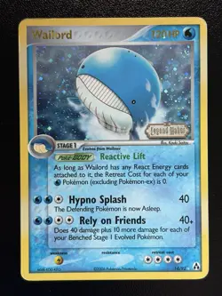 2006 WAILORD Pokemon Card #14 14/92 Legend Maker Stamped Reverse Holo MP - Image 1