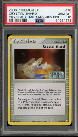 Pokemon Crystal Shard EX Crystal Guardians Reverse Holo #76 PSA 10 Gem Mint - Image 1