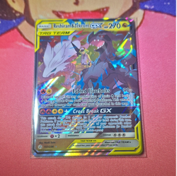 Pokemon Reshiram & Zekrom GX Ultra Rare 157/236 Sm-Cosmic Eclipse Holo - Image 1