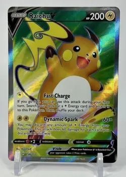 Raichu V 158/172 Ultra Rare Brilliant Stars Pokemon Near Mint - Image 1