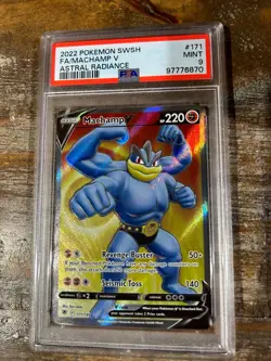 Pokemon 2022 Astral Radiance Full Art MACHAMP V #171 PSA 9 Mint RARE - Image 1