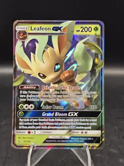 Pokemon TCG Leafeon GX 13/156 Sun & Moon Ultra Prism Ultra Rare NM - Image 1