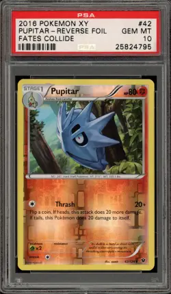 Pokemon Pupitar XY Fates Collide Reverse Holo #42 PSA 10 Gem Mint - Image 1