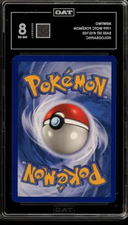 Pokemon Mewtwo Base Set Unlimited Holo Rare #10 TAG 8 - Image 2