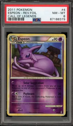 Pokemon Espeon Call of Legends Reverse Holo Rare #4 PSA 8 - Image 1