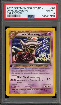 Pokemon Dark Slowking Neo Destiny 1st Edition Rare #20 PSA 8 - Image 1