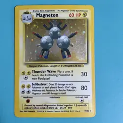 Pokemon TCG Magneton 9/130 Holo Rare Base Set - Image 1