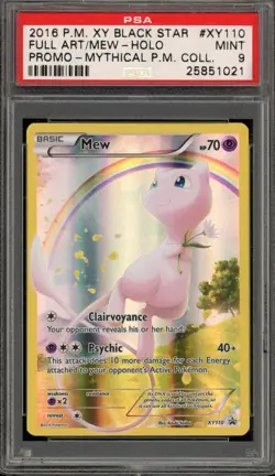 Pokemon Mew Mythical Pokemon Coll. Black Star Holo Promo XY110 PSA 9 Mint - Image 1