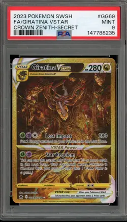 Pokemon Giratina VSTAR Crown Zenith Secret Rare Full Art #GG69 PSA 9 Mint - Image 1