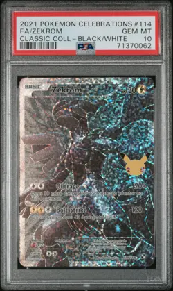 2021 Pokemon Celebrations Classic Collection #114 Fa/Zekrom Black/White PSA 10 - Image 1