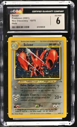 CGC 6 NM Scizor 10/75 Neo Discovery Holo Rare Vintage WOTC 2001 Pokemon - Image 1