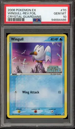 Pokemon Wingull EX Crystal Guardians Reverse Holo #70 PSA 10 Gem Mint - Image 1