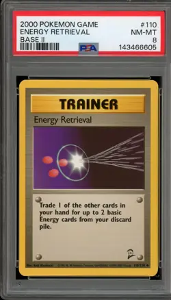 Pokemon Energy Retrieval Base Set 2 #110 PSA 8 - Image 1