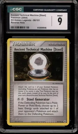 Pokemon Ancient Technical Machine Steel EX Hidden Legends Reverse Holo #86 CGC 9 - Image 1
