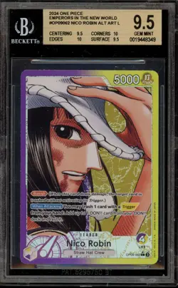 One Piece CCG Nico Robin Emperors In the New World Alt Art OP09-062 BGS 9.5 - Image 1