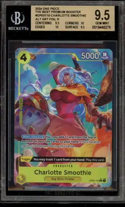 One Piece CCG Charlotte Smoothie PRB01 Alt Art Foil OP03-110 BGS 9.5 - Image 1
