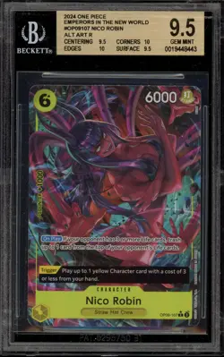 One Piece CCG Nico Robin Emperors In the New World Alt Art OP09-107 BGS 9.5 - Image 1