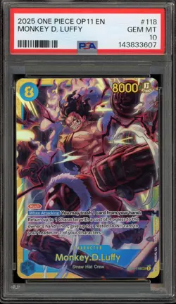One Piece CCG Monkey.D.Luffy OP11-118 PSA 10 Gem Mint - Image 1