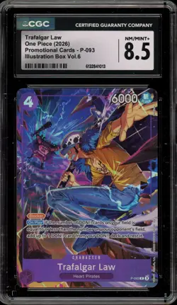 One Piece CCG Trafalgar Law Illustration Bx. Vol. 6 Promo P-093 CGC 8.5 - Image 1