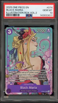 One Piece CCG Black Maria Illustration Bx. Vol. 2 OP08-074 PSA 10 Gem Mint - Image 1