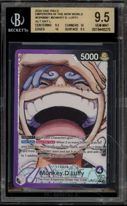 One Piece CCG Monkey.D.Luffy Emperors In the New World Alt Art OP09-061 BGS 9.5 - Image 1