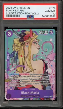 One Piece CCG Black Maria Illustration Bx. Vol. 2 OP08-074 PSA 10 Gem Mint - Image 1