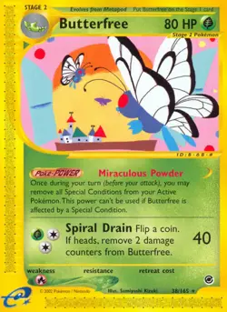 1x Butterfree - 38/165 - Rare Lightly Played Pokemon G2 - Expedition - Image 1