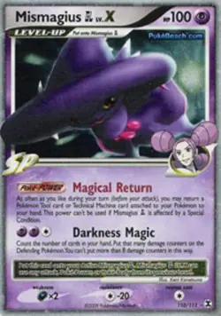 1x Mismagius [GL] LV.X - 110/111 - Rare Holo Lightly Played Pokemon Platinum Ris - Image 1