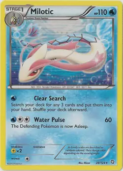 1x Milotic - 28/124 - Holo Rare Heavily Played Pokemon BW - Dragons Exalted - Image 1