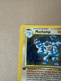 1999 WOTC Machamp 1st Edition 8/102 - Rare Holo Pokemon Card - Image 2