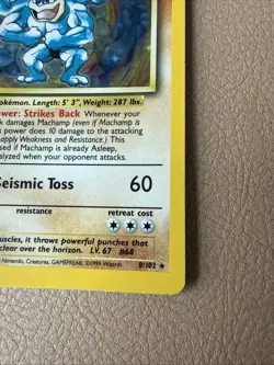 1999 WOTC Machamp 1st Edition 8/102 - Rare Holo Pokemon Card - Image 4