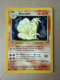 Ninetales 12/102 Holo Base Set 1999 WOTC Pokemon Card - Image 1