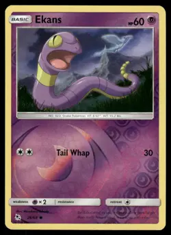 Pokemon Cards Ekans 26/68 Reverse Holo Hidden Fates NM - Image 1
