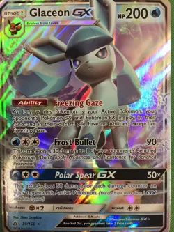 1x Glaceon GX - 39/156 - Ultra Rare Moderately Played Pokemon SM05 - Ultra Prism - Image 1